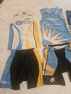PTS Sports & PT Solutions Triathlon Tops & Shorts - 3 Sets Size XS, SM & Jersey